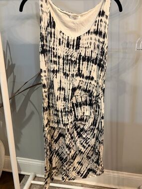 Promod Black and White Tie-Dye Sleeveless Dress size small